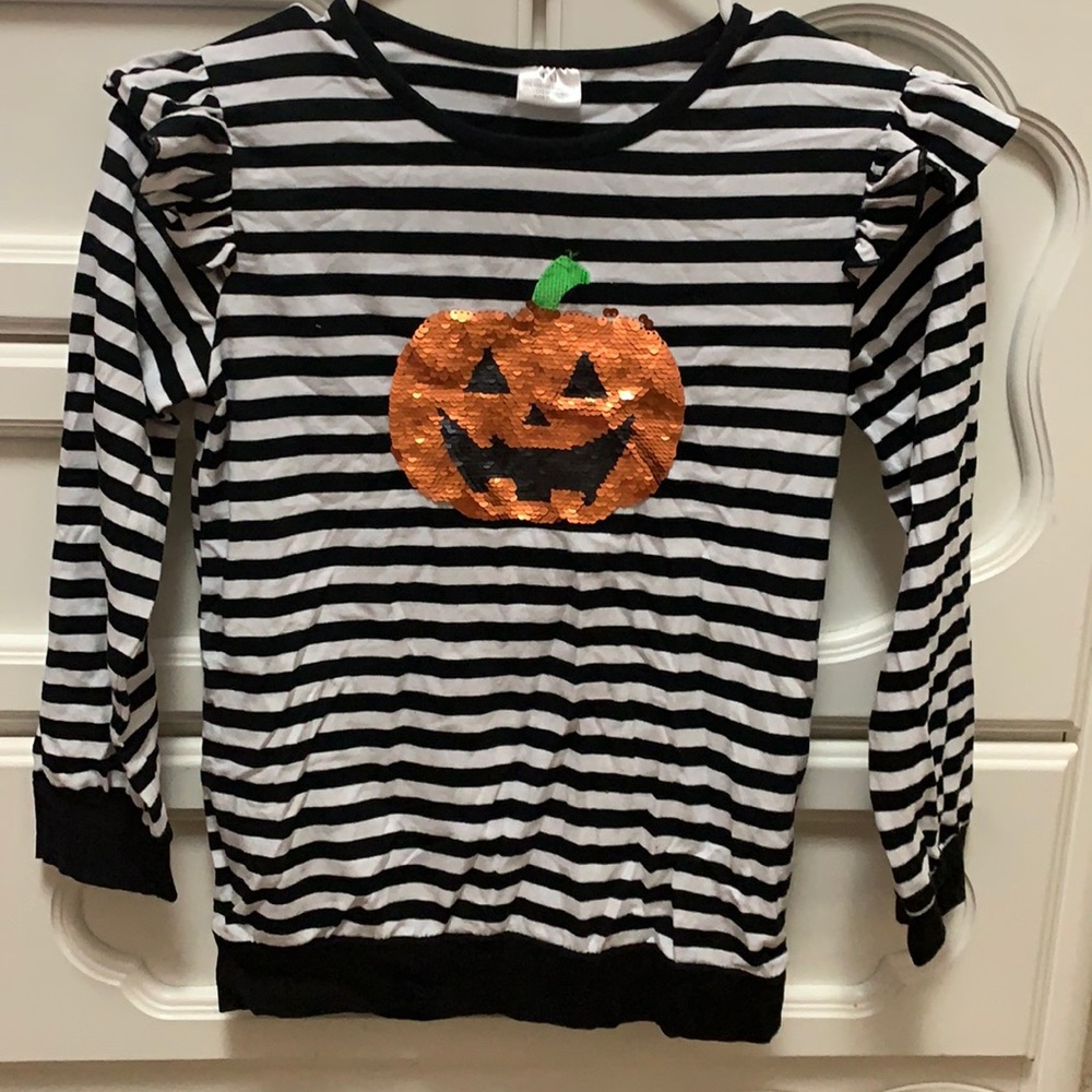 Girls Long Sleeve Pumpkin Shirt